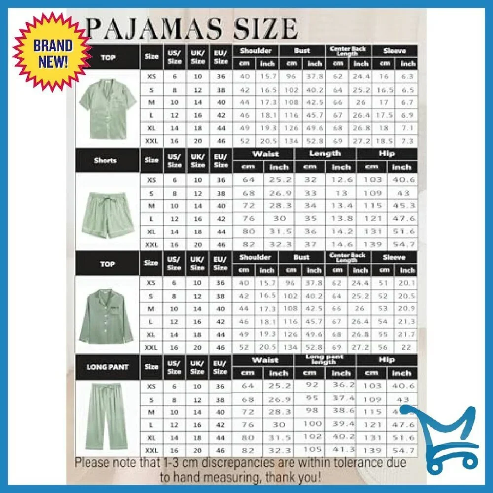 Silk Satin Pajama Set 5-Piece Button Down Lounge Sleepwear